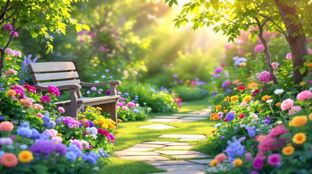 idee petit jardin fleuri