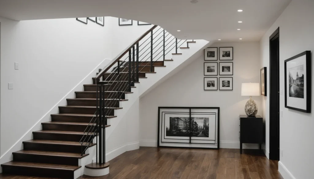 accrocher des photos dans la cage d’escalier