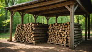 merule sur bois de chauffage